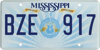 MS license plate BZE917