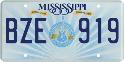 MS license plate BZE919