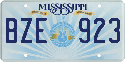 MS license plate BZE923