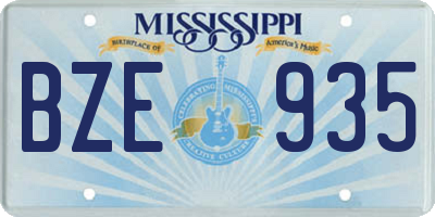 MS license plate BZE935