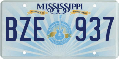 MS license plate BZE937