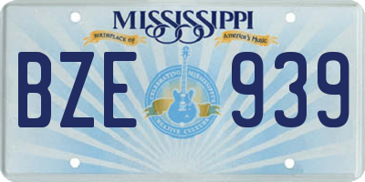 MS license plate BZE939
