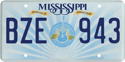 MS license plate BZE943