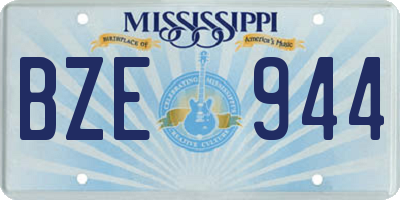 MS license plate BZE944