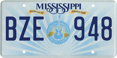 MS license plate BZE948