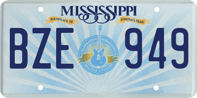 MS license plate BZE949
