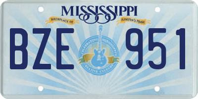 MS license plate BZE951