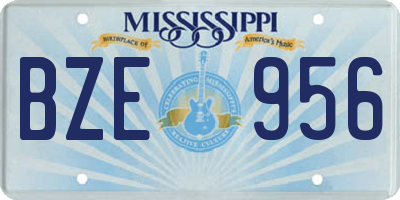 MS license plate BZE956