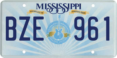 MS license plate BZE961