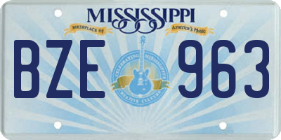 MS license plate BZE963