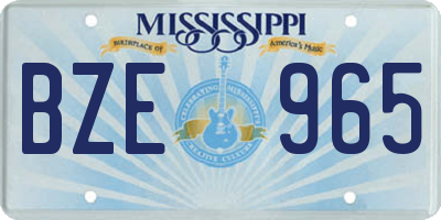 MS license plate BZE965