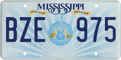 MS license plate BZE975