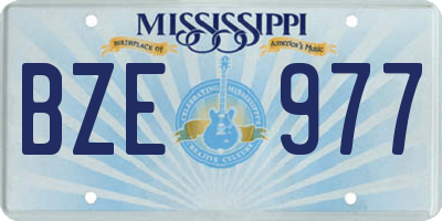 MS license plate BZE977