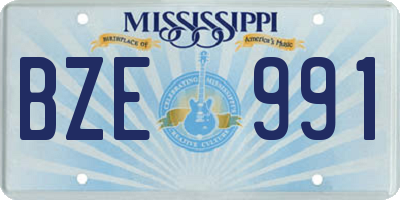 MS license plate BZE991