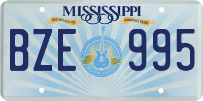 MS license plate BZE995