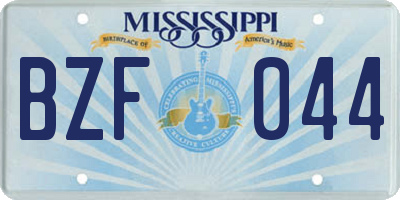 MS license plate BZF044
