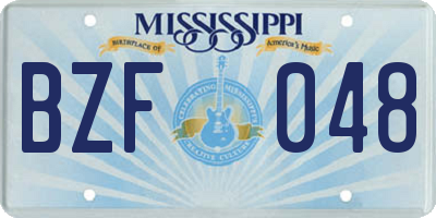 MS license plate BZF048