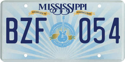 MS license plate BZF054