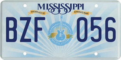 MS license plate BZF056