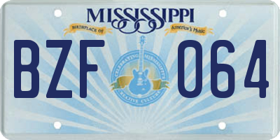 MS license plate BZF064