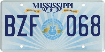 MS license plate BZF068