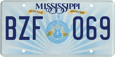 MS license plate BZF069