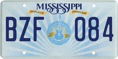 MS license plate BZF084