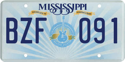 MS license plate BZF091