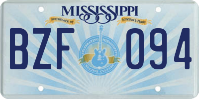 MS license plate BZF094