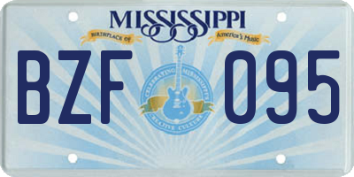 MS license plate BZF095
