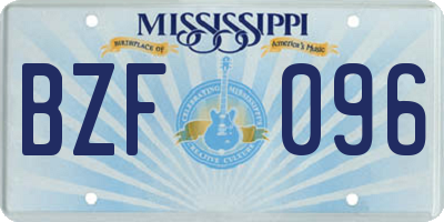 MS license plate BZF096