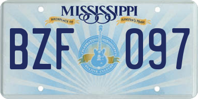 MS license plate BZF097