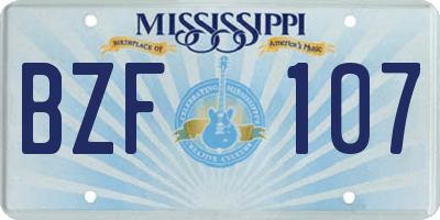 MS license plate BZF107