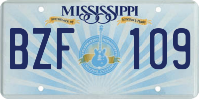 MS license plate BZF109