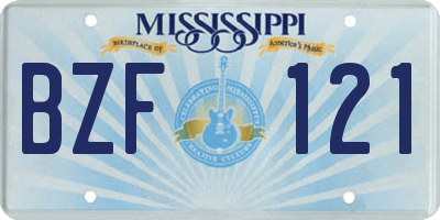 MS license plate BZF121