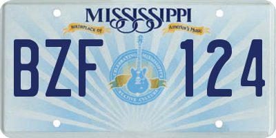 MS license plate BZF124