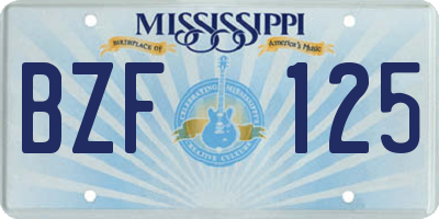 MS license plate BZF125