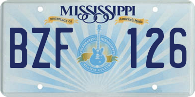 MS license plate BZF126