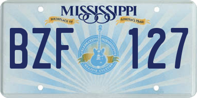 MS license plate BZF127