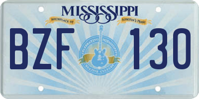 MS license plate BZF130