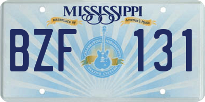 MS license plate BZF131