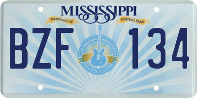 MS license plate BZF134