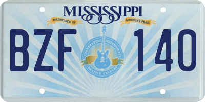 MS license plate BZF140