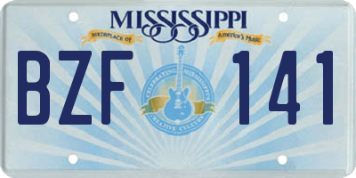 MS license plate BZF141