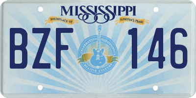 MS license plate BZF146