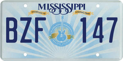 MS license plate BZF147