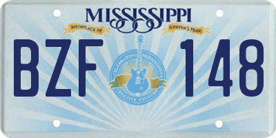 MS license plate BZF148