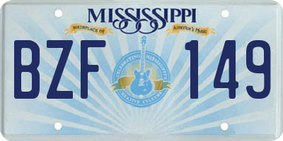 MS license plate BZF149