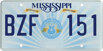 MS license plate BZF151