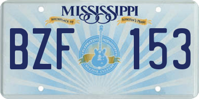 MS license plate BZF153